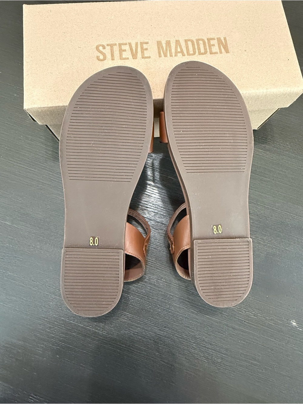 Steve Madden Dina Tan Leathe Sandals - Picture 5 of 9